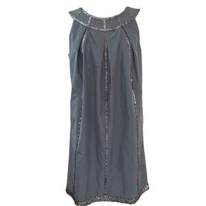 Adampluseve Adam Lippes Satin Sleeveless Dress Womens 8 Metal Tiles Whimsygoth